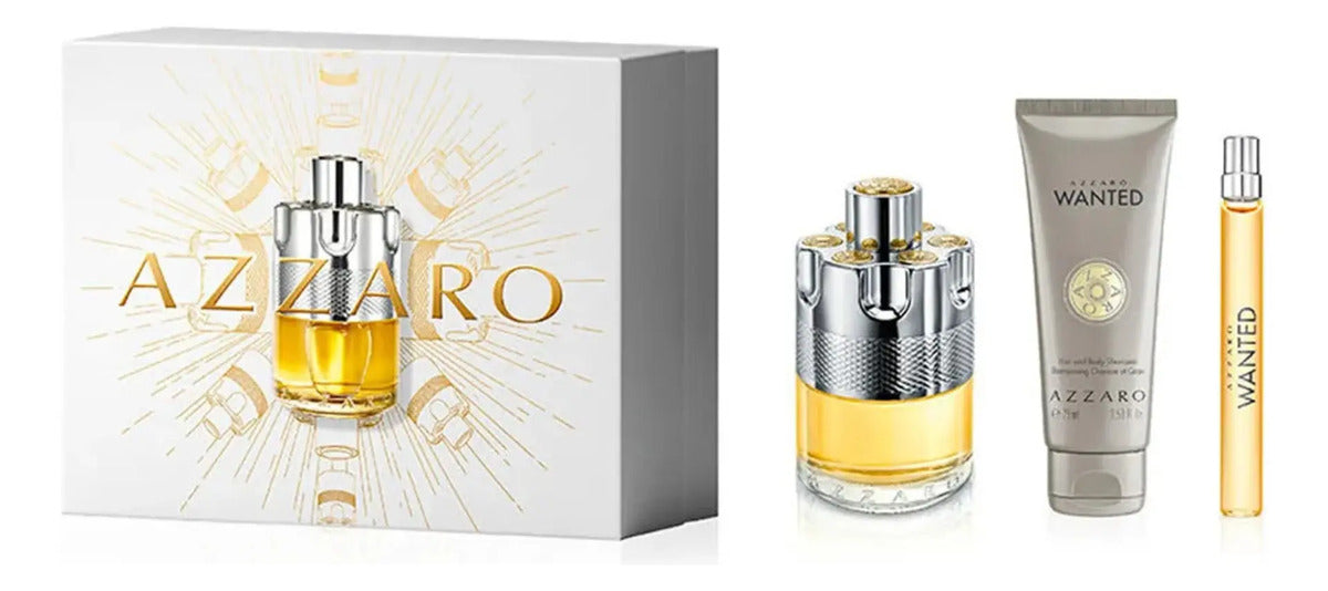 Kit Perfume Azzaro Wanted Eau De Toilette 100ml + 10ml + Shampoo
