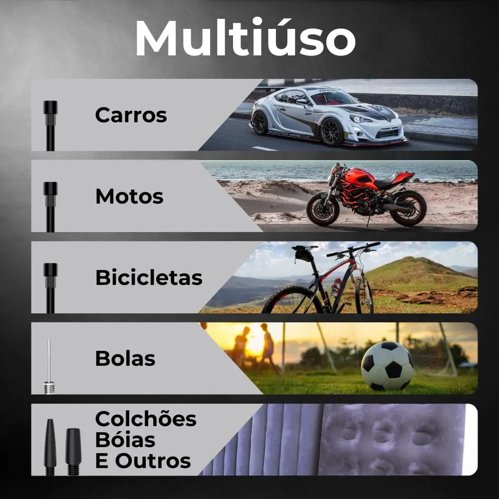 Bomba De Ar Recarregável Portatil USB