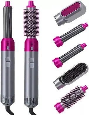 Escova Modeladora 5 em 1 Secadora Chapinha Modelador de Cachos Escova Elétrica - 110v ou 220v