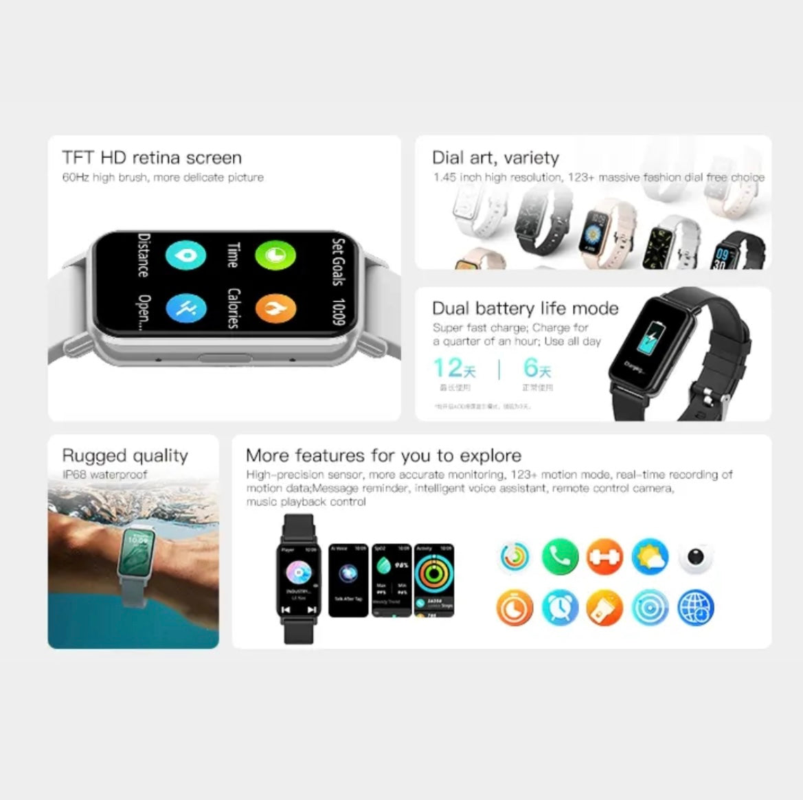 Smartwatch Peje Band 1 Faz Chamadas Resistente A  Água