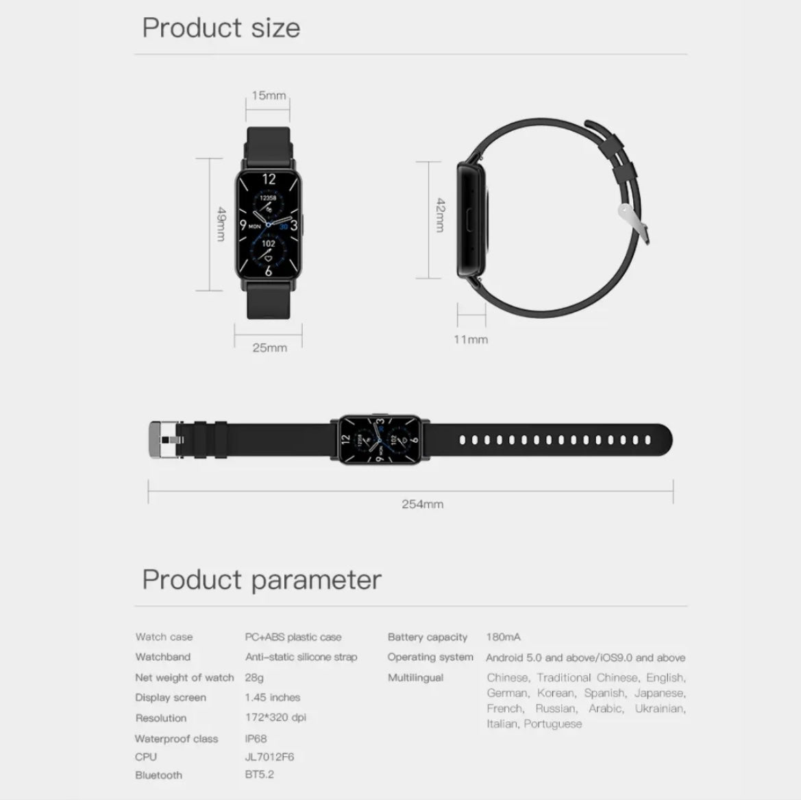 Smartwatch Peje Band 1 Faz Chamadas Resistente A  Água
