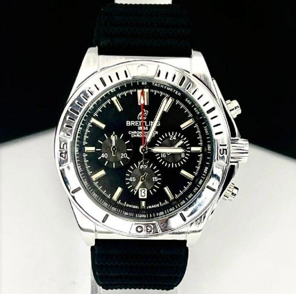 Relógio Breitling Chronomat pulseira de silicone