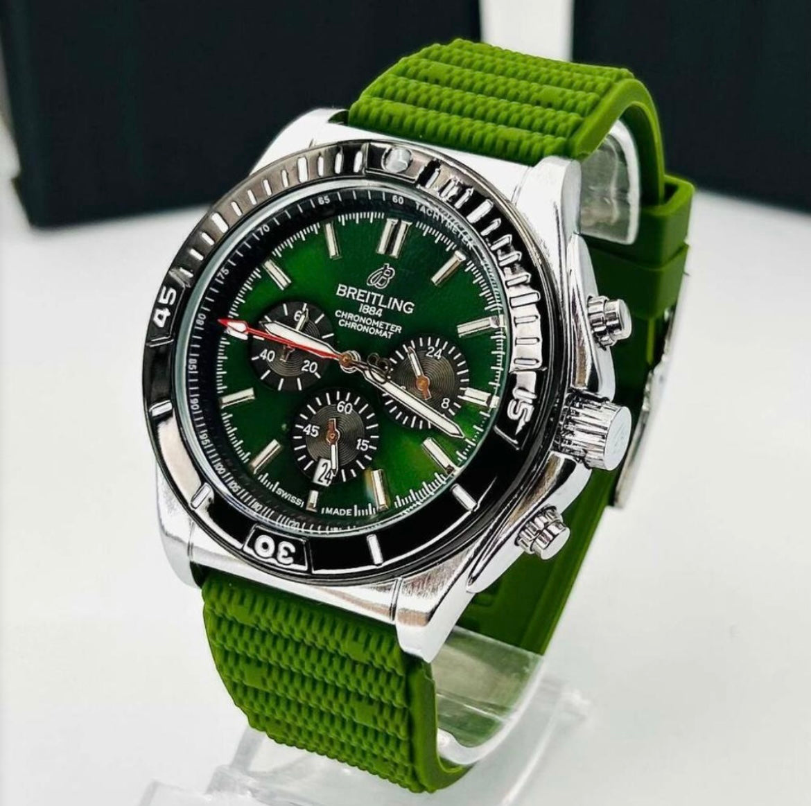 Relógio Breitling Chronomat pulseira de silicone