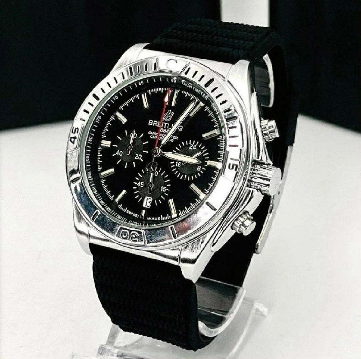 Relógio Breitling Chronomat pulseira de silicone