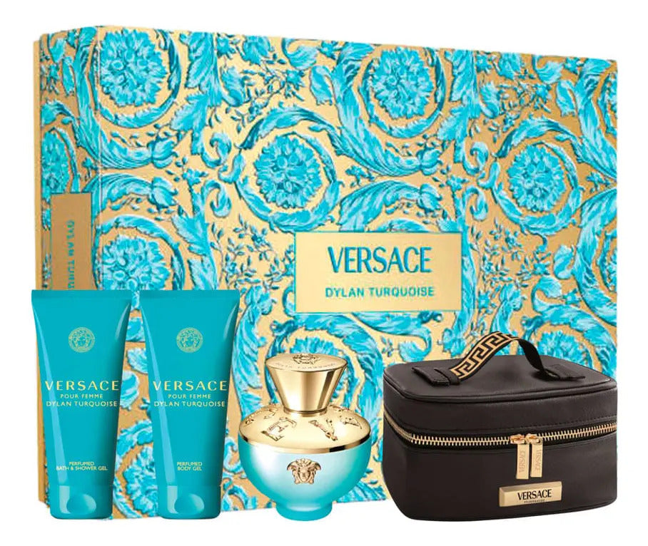 Kit Versace Dylan Turquoise Edt Body Lotio Shower Nécessaire