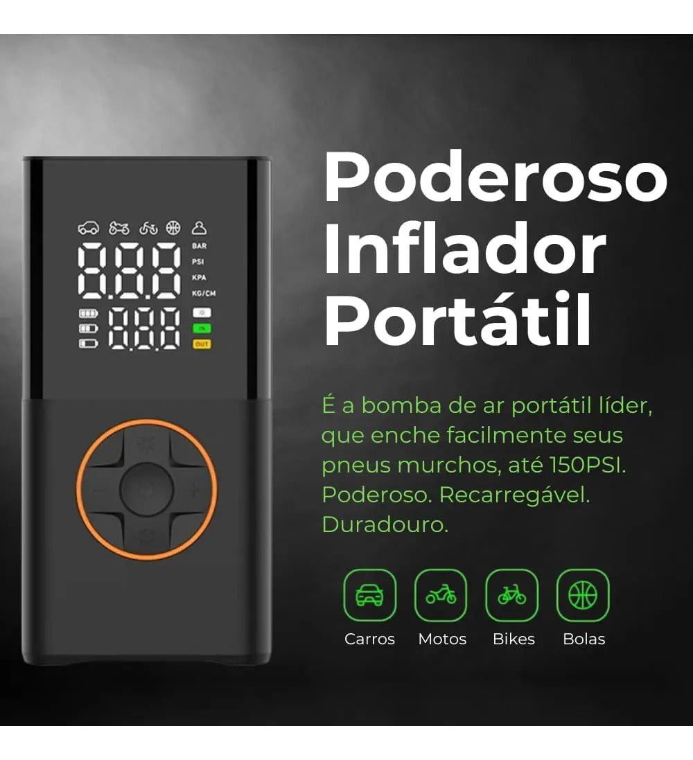 Bomba De Ar Recarregável Portatil USB